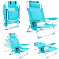 LEŻAK PLAŻOWY KRZESŁO PLAŻOWE TURYSTYCZNE SKŁADANE ZESTAW 2W1 OUTTEC