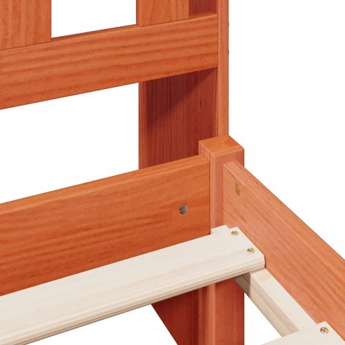 Łóżko z regałem, bez materaca, woskowy brąz, 75x190 cm, sosnowe na Arena.pl