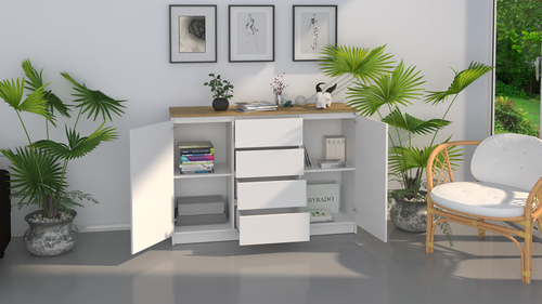 KOMODA 2D4S 120 - BIEL / DĄB ARTISAN na Arena.pl