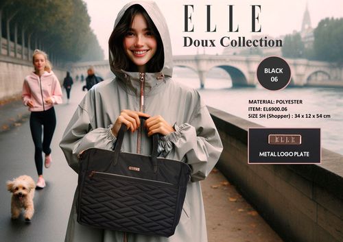 Torba damska - shopperka ELLE Doux czarna na Arena.pl