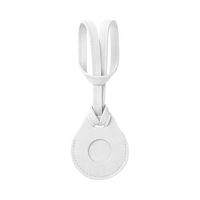 Skórzana zawieszka z paskiem na bagaż / etui na AirTag do sublimacji - biała
