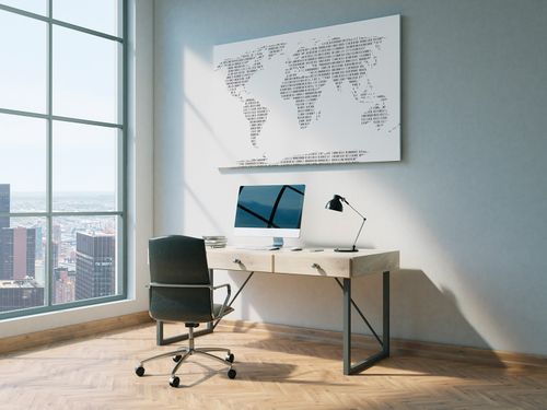 84101 Obraz na płótnie MAPA CYFRY CZARNO-BIAŁY na Arena.pl