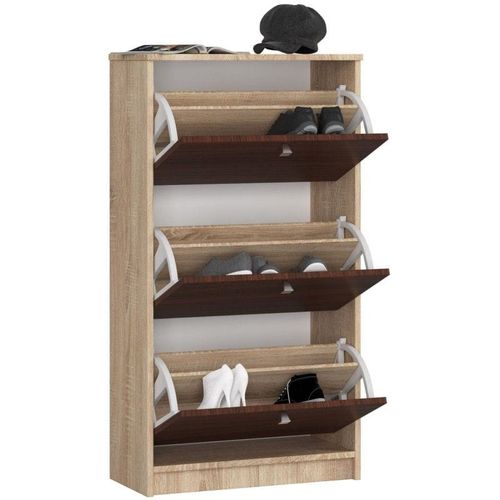 Szafka na obuwie, ARONA, 60x29x113 cm, dąb sonoma, wenge, mat | TYLETEGOTU na Arena.pl
