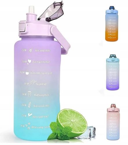 Bidon butelka na wodę dzbanek przenośny ze słomką z podziałką 2l na Arena.pl