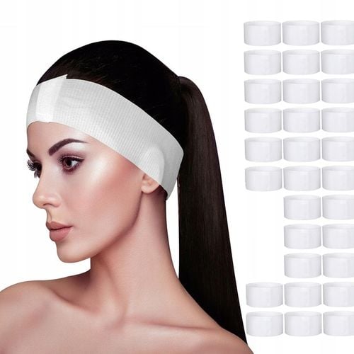 Jednorazowe elastyczne Opaski Kosmetyczne na Głowę włosy z rzepem 100 na Arena.pl
