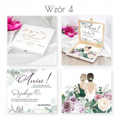 PODZIĘKOWANIA DLA ŚWIADKÓW W PUDEŁKU GRAWEROWANY PREZENT DLA ŚWIADKOWEJ na Arena.pl