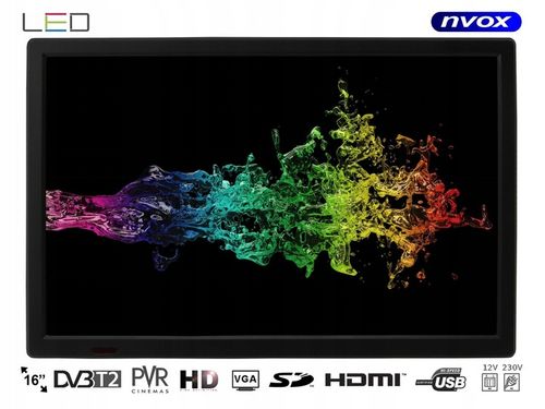 Telewizor przenośny samochodowy 16 LED 12V 24V USB na Arena.pl