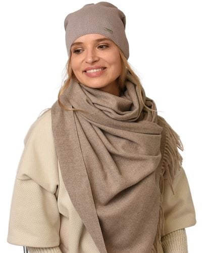 Jesienna CZAPKA damska nakrycie głowy polski producent latte gładka V3 na Arena.pl