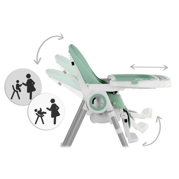 Krzesełko do karmienia ze stolikiem, leżaczek Belo zielone + pałąk z zabawkami zdjęcie 9