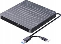 Przenośny napęd zewnętrzna nagrywarka i odtwarzacz CD DVD USB-C 3.0 czarny