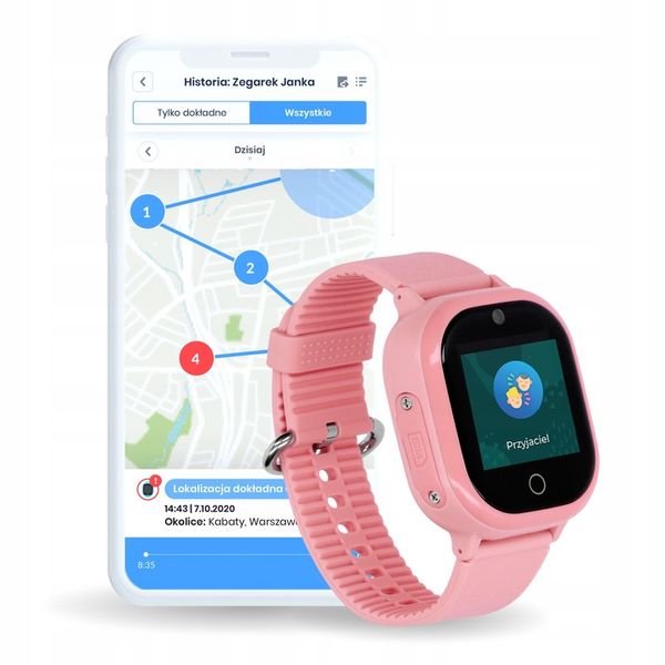 SMARTWATCH ZEGAREK DLA DZIECI GPS APP WIFI RÓŻOWY zdjęcie 6