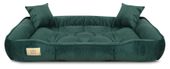 Legowisko dla psa kojec 115x95 cm welur ciemnozielony Indygosklep.pl