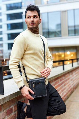 torba męska ze skóry naturalnej na ramię — peterson na Arena.pl