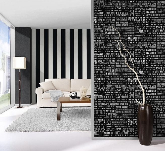 TAPETA WZÓR PASKI PASY BIAŁO CZARNE RASCH zdjęcie 3