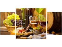 80X40CM ZEGAR BIAŁE CZERWONE OBRAZ