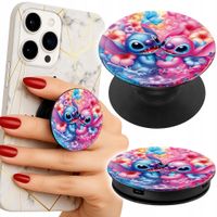 Uchwyt do telefonu Popsocket na palce/stojak NIEBIESKI RÓŻOWY SERCE KWIATKI