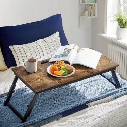 Składany Stolik Pod Laptopa Taca do Łóżka Rustykalna Podstawka na Arena.pl