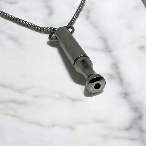 Naszyjnik Gwizdek Oddechowy Cichy Nie Gwizda Stal Nierdzewna 316L Seralune na Arena.pl