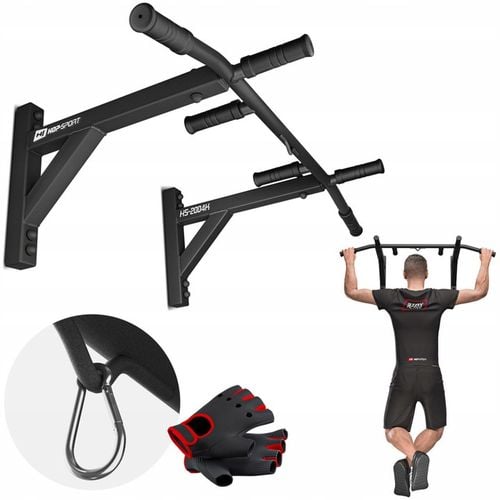 Drążek do podciągania ścienny wytrzymałość do 210kg HopSport 6 uchwytów na Arena.pl