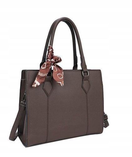 Erick Style - torebka shopper skóra ekologiczna brązowy czekolada D3659 na Arena.pl