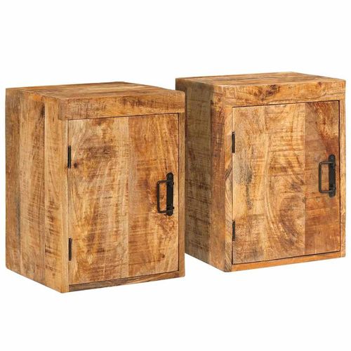 Stolik nocny 2 pcs Brązowy 35 x 33 x 48 cm Drewno z mango na Arena.pl