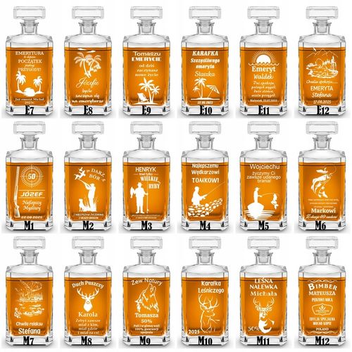 KARAFKA 4 SZKLANKI DO WHISKY i 4 kieliszki Z GRAWEREM na Prezent na Arena.pl