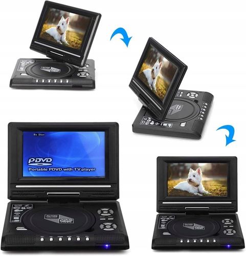 ODTWARZACZ PRZENOŚNY DVD EKRAN SAMOCHODOWY 7,8" INTERFEJS USB na Arena.pl