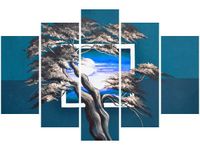 100CM 150CM OBRAZ 5 ELEM LAZUROWY ZACHÓD SŁOŃCA ŚCIENNY