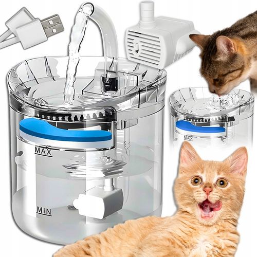 Poidełko Fontanna dla Kota Psa Wodna Miska Wodopój Filtr Czyszczący 2,5L na Arena.pl