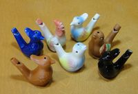 Gwizdek 5szt  wodny ceramiczny ptaszek   ok. 6 cm. (P895)