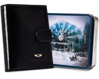 skórzany portfel męski zapinany na zatrzask — peterson