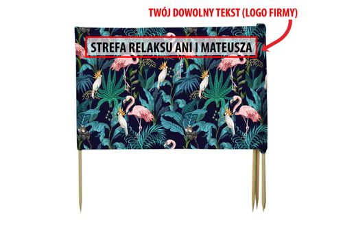 PARAWAN PLAŻOWY Flamingi i papugi z indywidualnym  napisem 4 PANELE 25.4 na Arena.pl