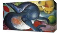Obraz 50x30cm Two Cats, Blue and Yellow, Marc Vintage do Salonu