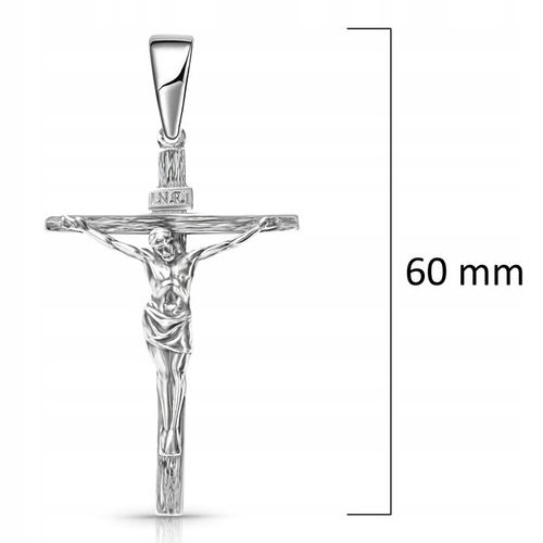 Krzyżyk duży srebrny męski 925 z Jezusem wizerunkiem pasyjka na Arena.pl