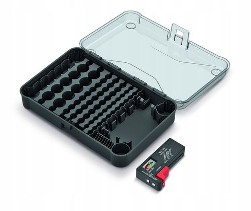 ORGANIZER NA BATERIE BATTERY BOX POJEMNIK KOSZYK NA BATERIE 85 SZT + TESTER na Arena.pl