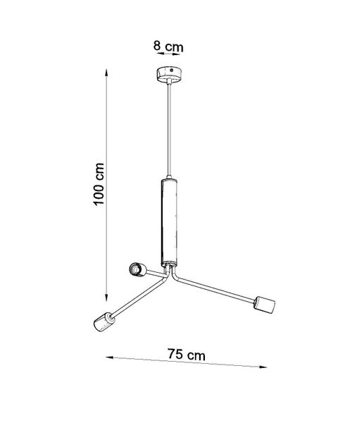 Żyrandol loftowy wiszący DUOMO 3D SL.0303 Sollux metalowy czarny zdjęcie 5