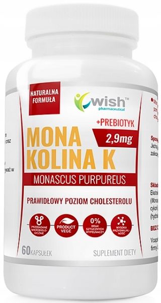 WISH Monakolina K + Prebiotyk cholesterol 60 kaps. zdjęcie 1