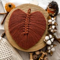 Liść boho | piórko makrama dekoracja na ścianę | miedziany