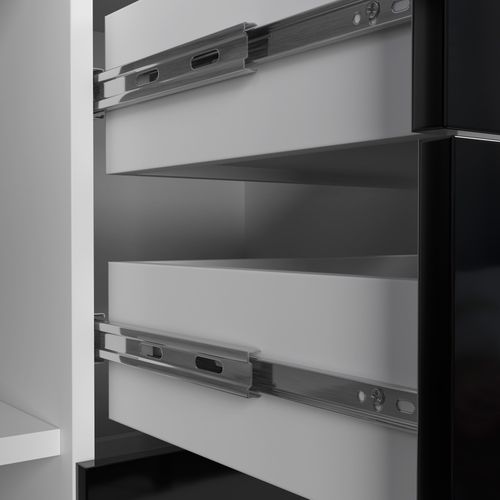 KOMODA K 45 110 cm BIAŁA / CZARNY POŁYSK na Arena.pl