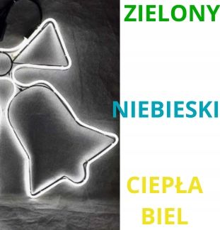HIT! OZDOBA ŚWIĄTECZNA DZWONKI ZIMNY BIAŁY NEON na Arena.pl