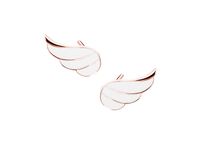 Delikatne pozłacane srebrne kolczyki skrzydła anioła czarna emalia srebro 925 Z1679ERG_W