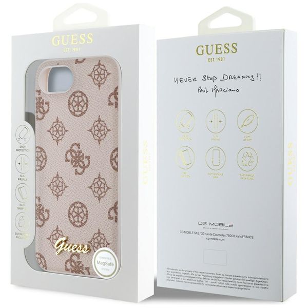etui guess peony script logo magsafe do iphone 16e brązowy zdjęcie 8