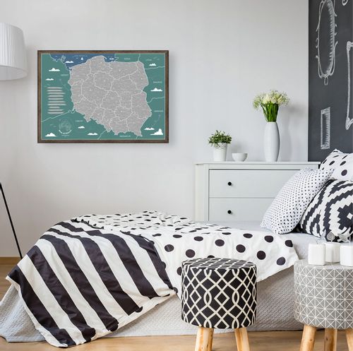 MAPA POLSKI - SREBRNA MAPA ZDRAPKA na Arena.pl