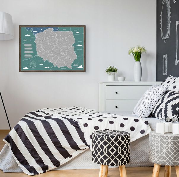 MAPA POLSKI - SREBRNA MAPA ZDRAPKA zdjęcie 4