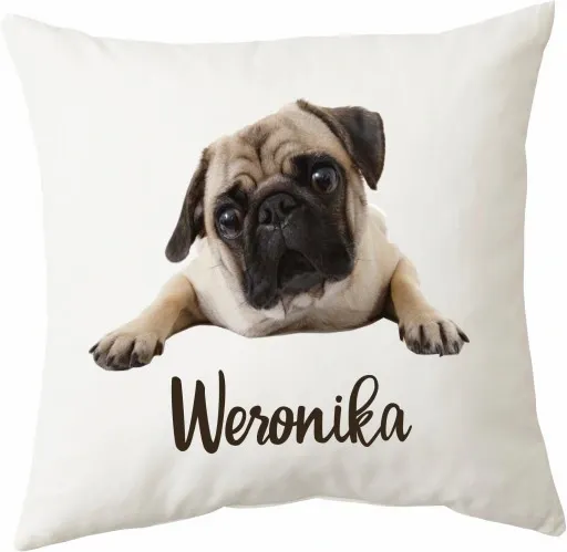 Zestaw Poduszka + Kubek z MOPSEM + Twoje IMIĘ zdjęcie 2