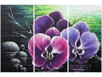 60 90CM OBRAZ 3 ELEM STORCZYK STAWEM DRUK PŁÓTNO RAMA