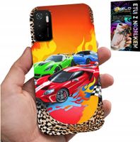 ETUI DO XIAOMI POCO M3 PRO 5G - DLA DZIECI, SAMOCHODY WYŚCIGOWE + SZKŁO