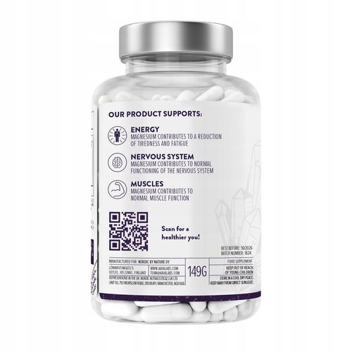 MAGNEZ COMPLEX 5 rodzajów 400mg Bisglicynian Taurynian 180 Kapsułek na Arena.pl