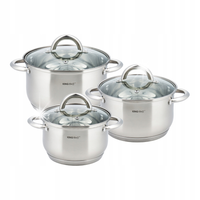 Garnki stalowe 6 ele. 2.9/3.9/6.6L KINGHOFF Silver KH-4447