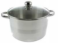 GARNEK Stalowy GRUBE 9x DNO z POKRYWKĄ 10L 28cm INDUKCJA GAZ 9309